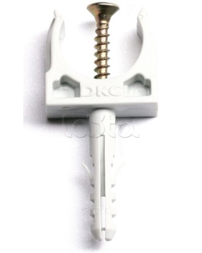 Держатель с защелкой и дюбелем, д.32 мм DKC 51332 в Электростали Держатели, клипсы, скобы Pintop.ru