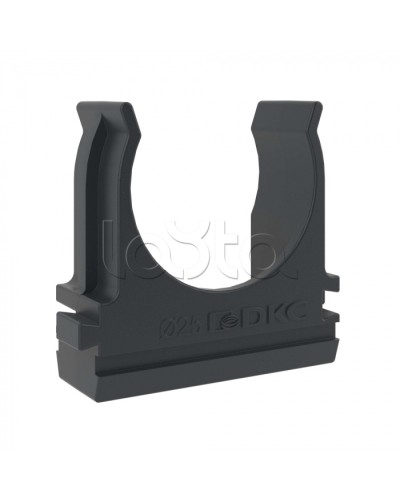 Держатель с защелкой D=25 (Черный) DKC (51025N) в Электростали Держатели, клипсы, скобы Pintop.ru