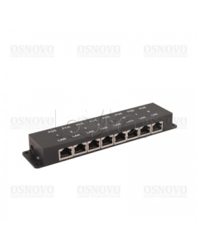 PoE-инжектор пассивный OSNOVO Midspan-8/P в Электростали Блоки питания для кожухов и камер Pintop.ru